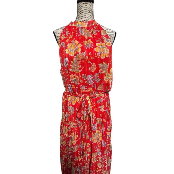 NANETTE LAPORE Yin Shadow Saffron Sun Floral Halter Maxi Dress Sz 16 City Vibes - Picture 2 of 11
